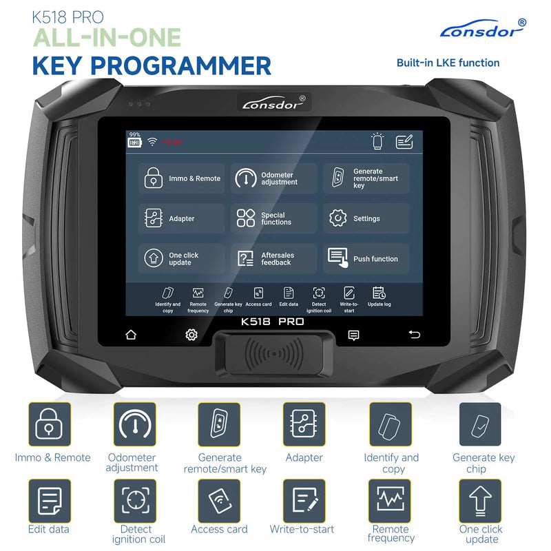 Lonsdor K518Pro K518 Pro Global Full Version Key Programmer Built-in CAN FD and for Toyota Emulator with Free License 2years free updating Lonsdor