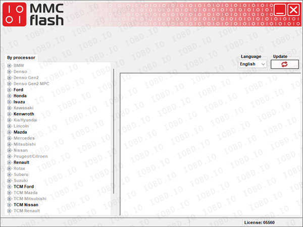 MMC Flasher Module 1 License for H8/53x, SH7052, SH7055