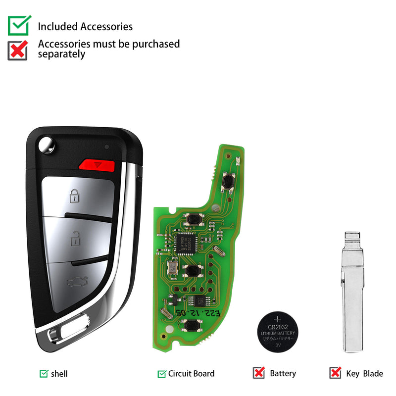 2023 Newest Xhorse XSKFF0EN Universal Remote Blade Shape Key 5pcslot Xhorse