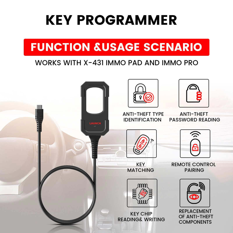 Launch X431 Key Programmer Main Unit Only Without Super Chip and Smart Keys Used with the LAUNCH X431 IMMO ELITE & X431 IMMO PLUS Key Programmer Launch X431